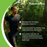 NaturesPlus Vitamine C liquide, flacon vegetarien sans gluten, adapté à certains régimes.