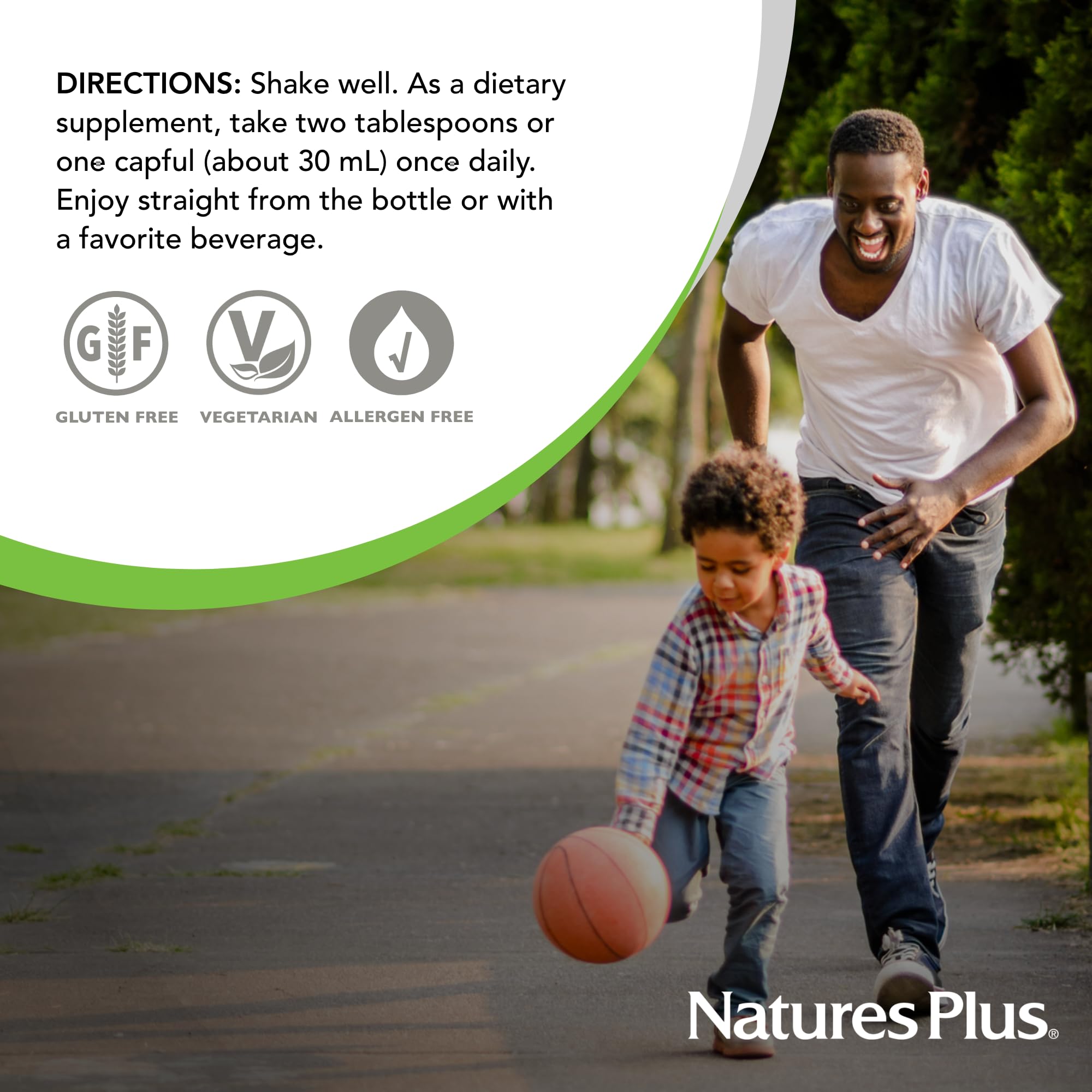 NaturesPlus Vitamine C liquide, bouteille pratique pour un apport quotidien.
