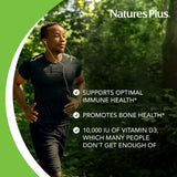 NaturesPlus Vitamine D3 10 000 UI, sans allergènes, formule adaptée