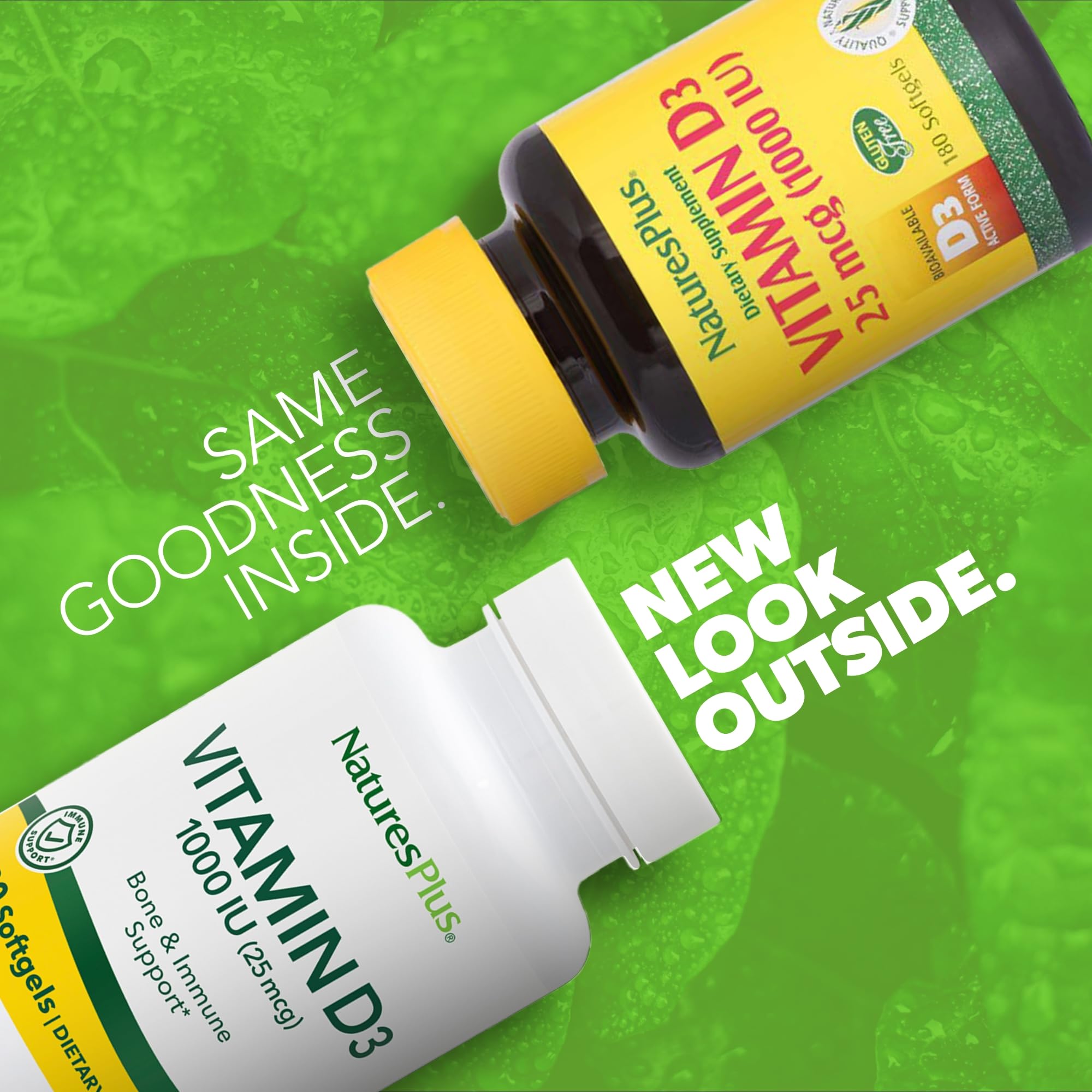 NaturesPlus Vitamine D3 1000 UI - étiquette claire pour une prise quotidienne facile