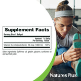 NaturesPlus Vitamine D3 1000 UI - utilisation quotidienne simple avec repas