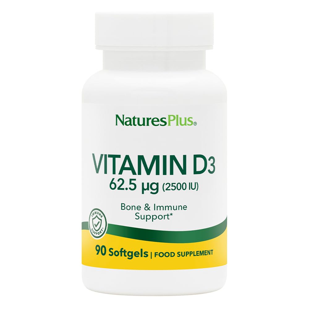 NaturesPlus vitamine D3 2500 UI – bouteille affichée pour le soutien osseux