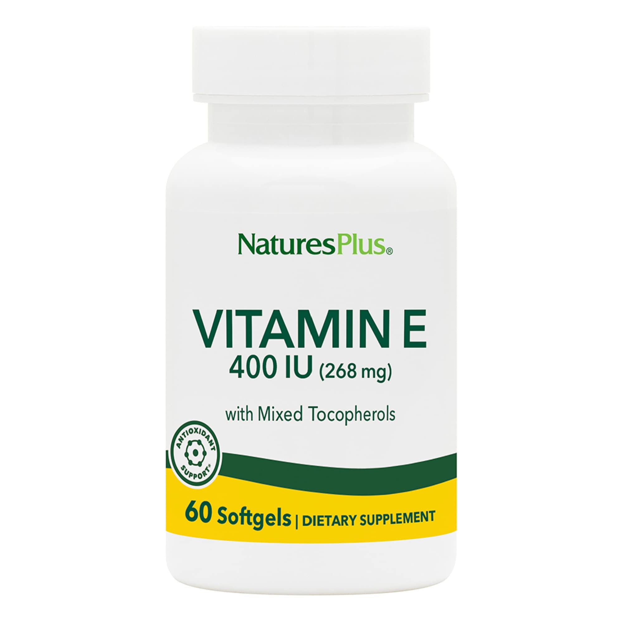 NaturesPlus vitamine E 400 UI, gelules molles pour absorption optimale