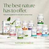 Nature's Trove L-Theanine, flacon discret facile à emporter.