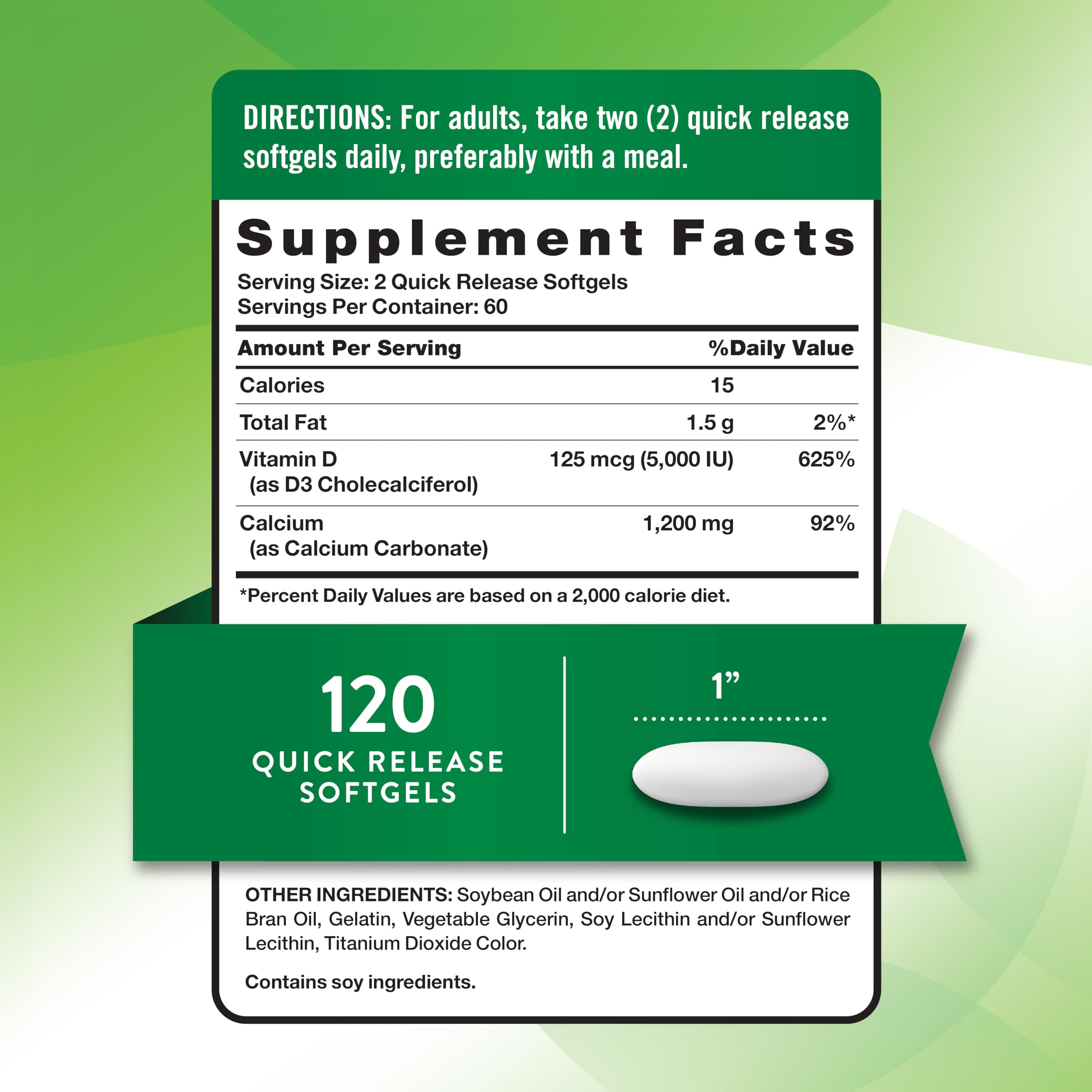 Nature's Truth gélules molles faciles à avaler pour l'apport calcique