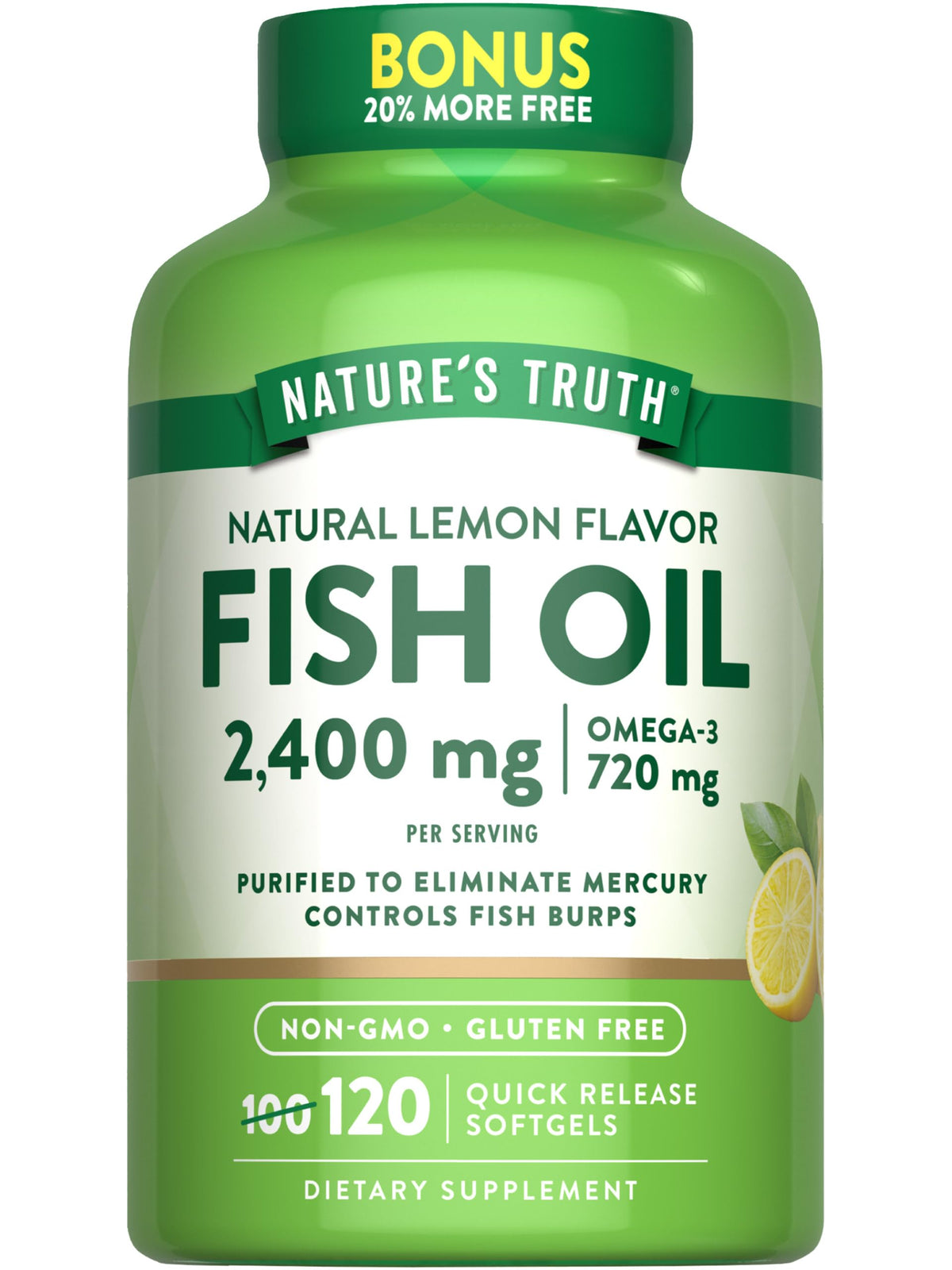 Nature's Truth huile poisson 2400 mg – bouteille prête à l’emploi et pratique