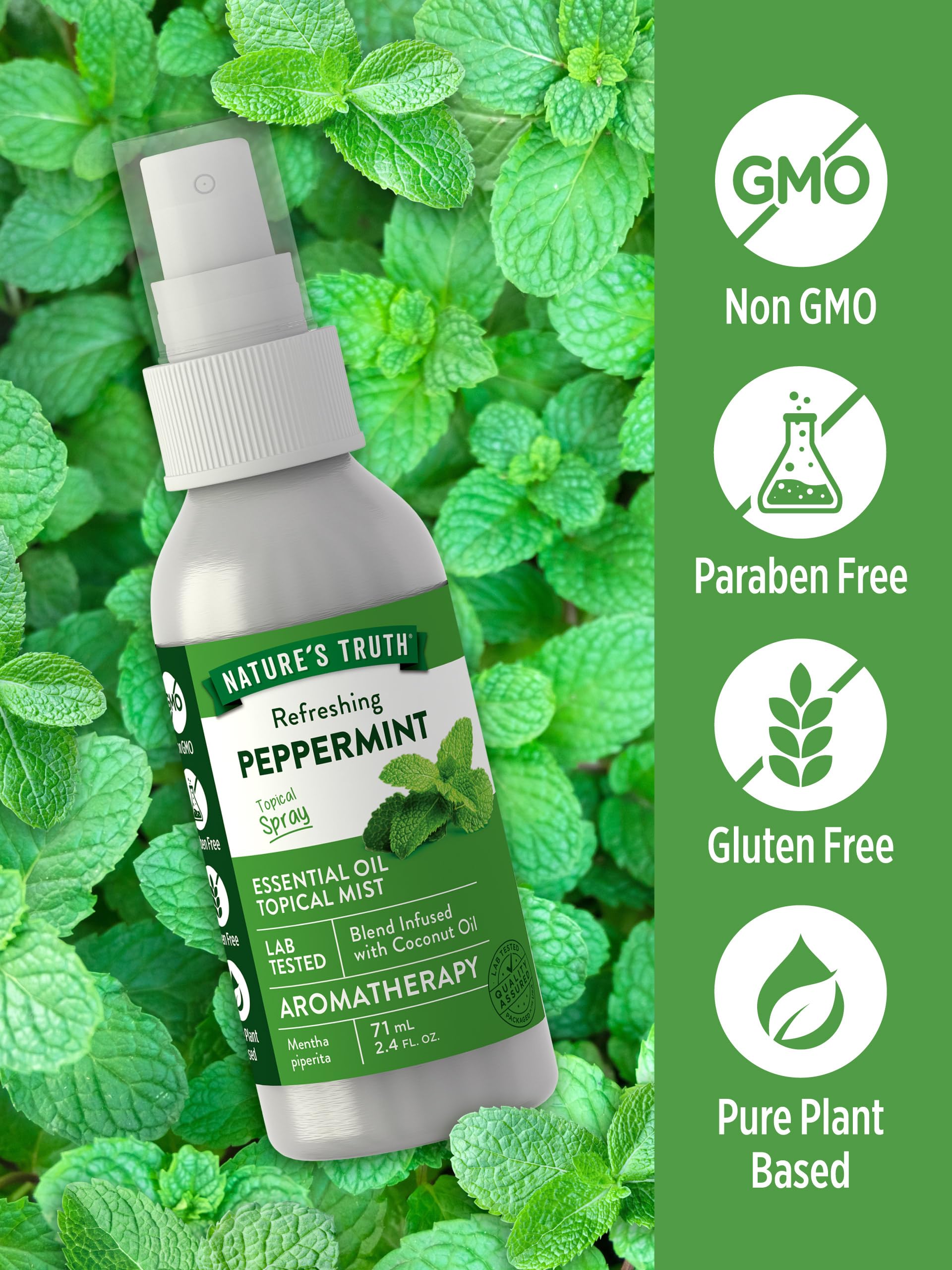 Nature's Truth menthe poivrée spray usage yoga et relaxation