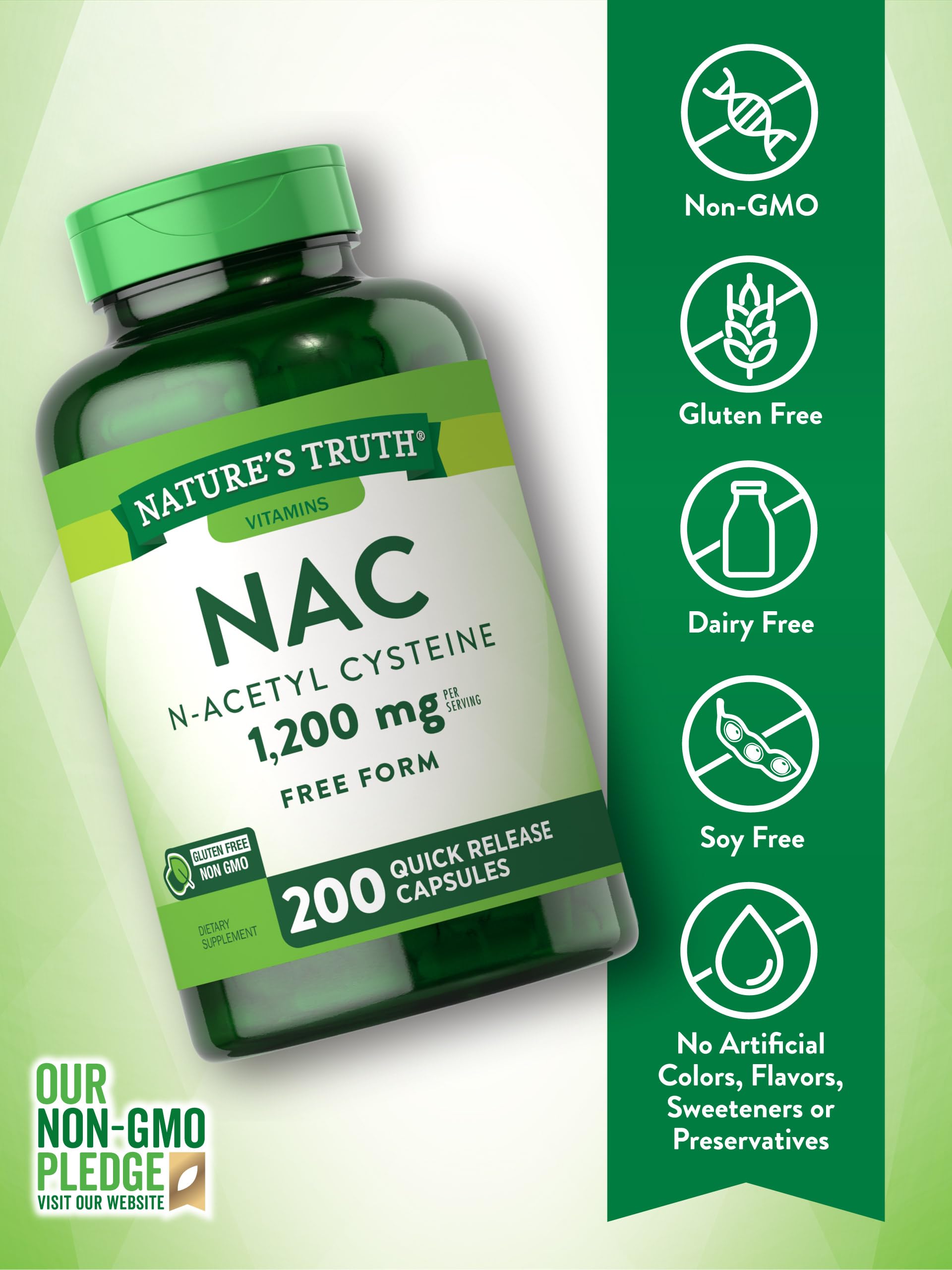 Étiquette claire Nature's Truth NAC pour un choix éclairé et transparent.