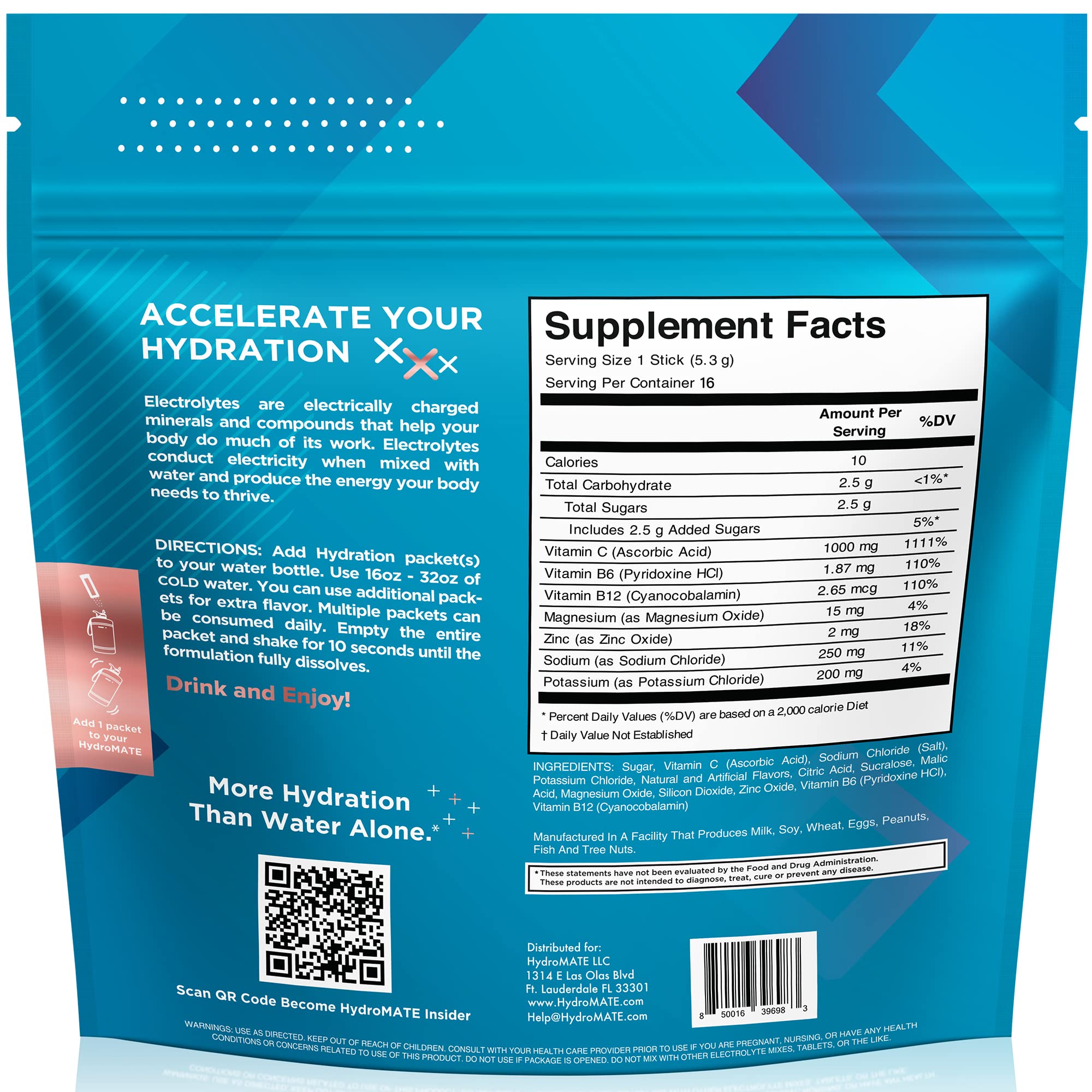 HydroMATE NatureWorks – emballage voyage, sachets portables pour hydratation pratique.
