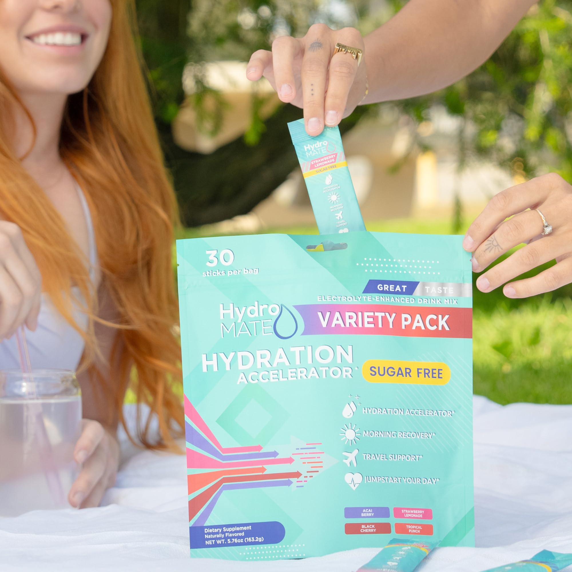 Goûts fruits HydroMATE pour une expérience rafraîchissante et hydratante.
