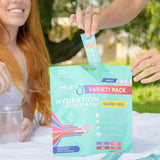Goûts fruits HydroMATE pour une expérience rafraîchissante et hydratante.