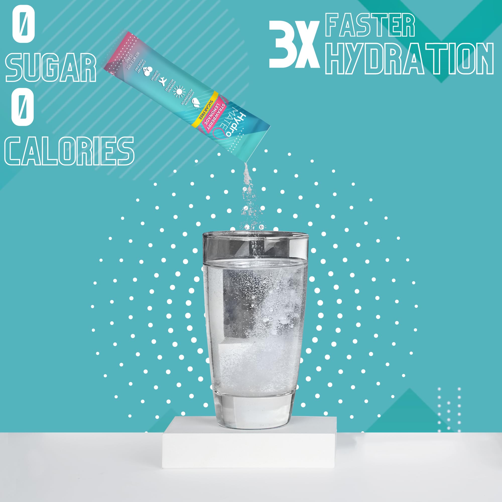 Hydratation en voyage avec HydroMATE NatureWorks, sachet individuel.