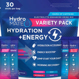 HydroMATE pochettes électrolytes, saveurs variées, pratique pour déplacements.