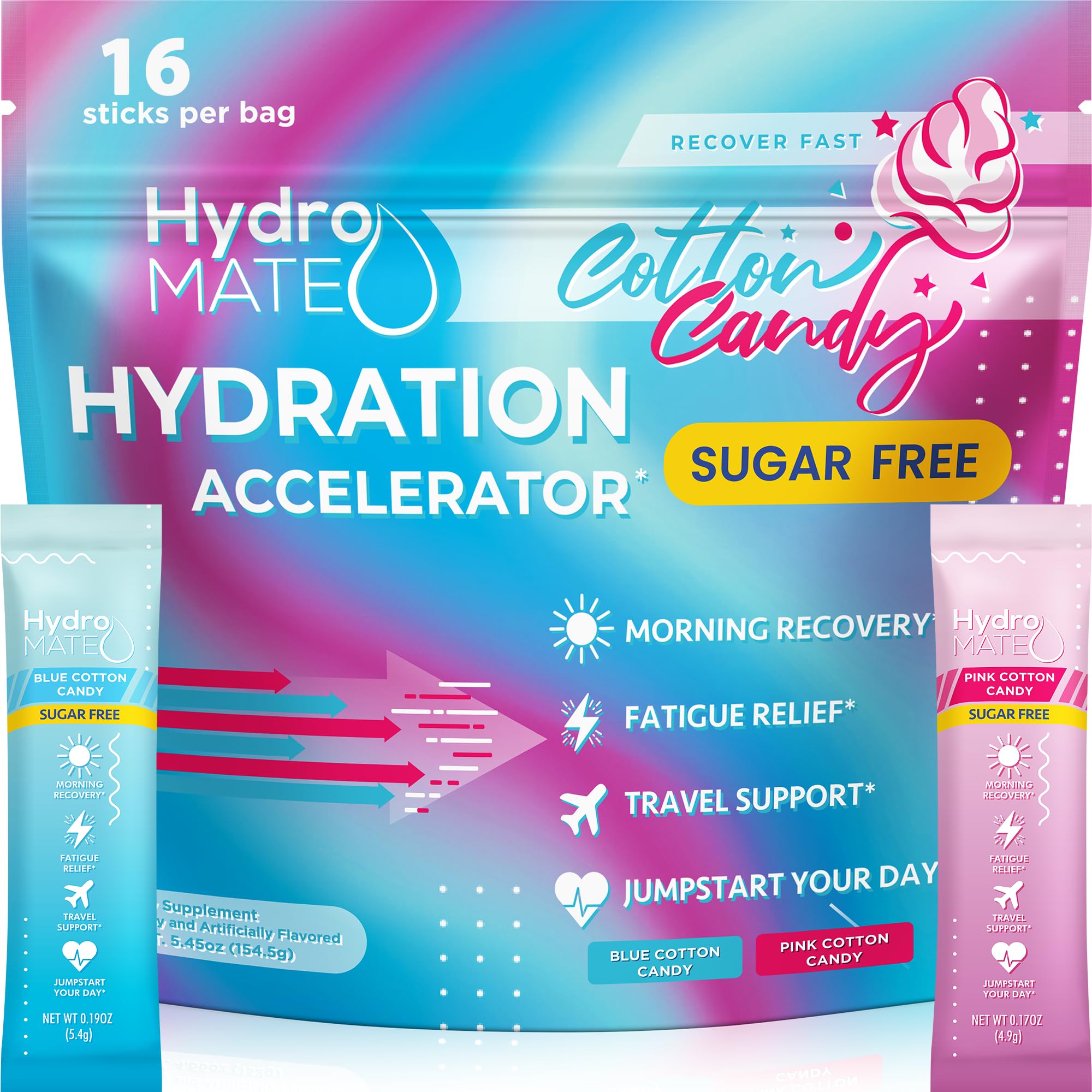 HydroMATE NatureWorks Barbe à Papa – hydratation rapide et rafraîchissante.