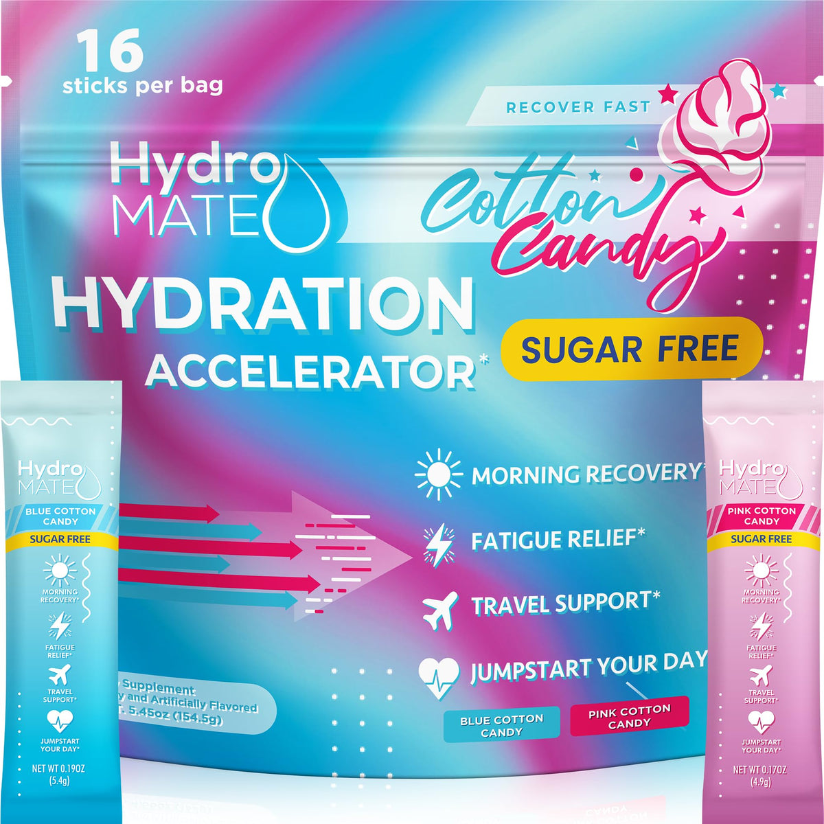 HydroMATE NatureWorks Barbe à Papa – hydratation rapide et rafraîchissante.