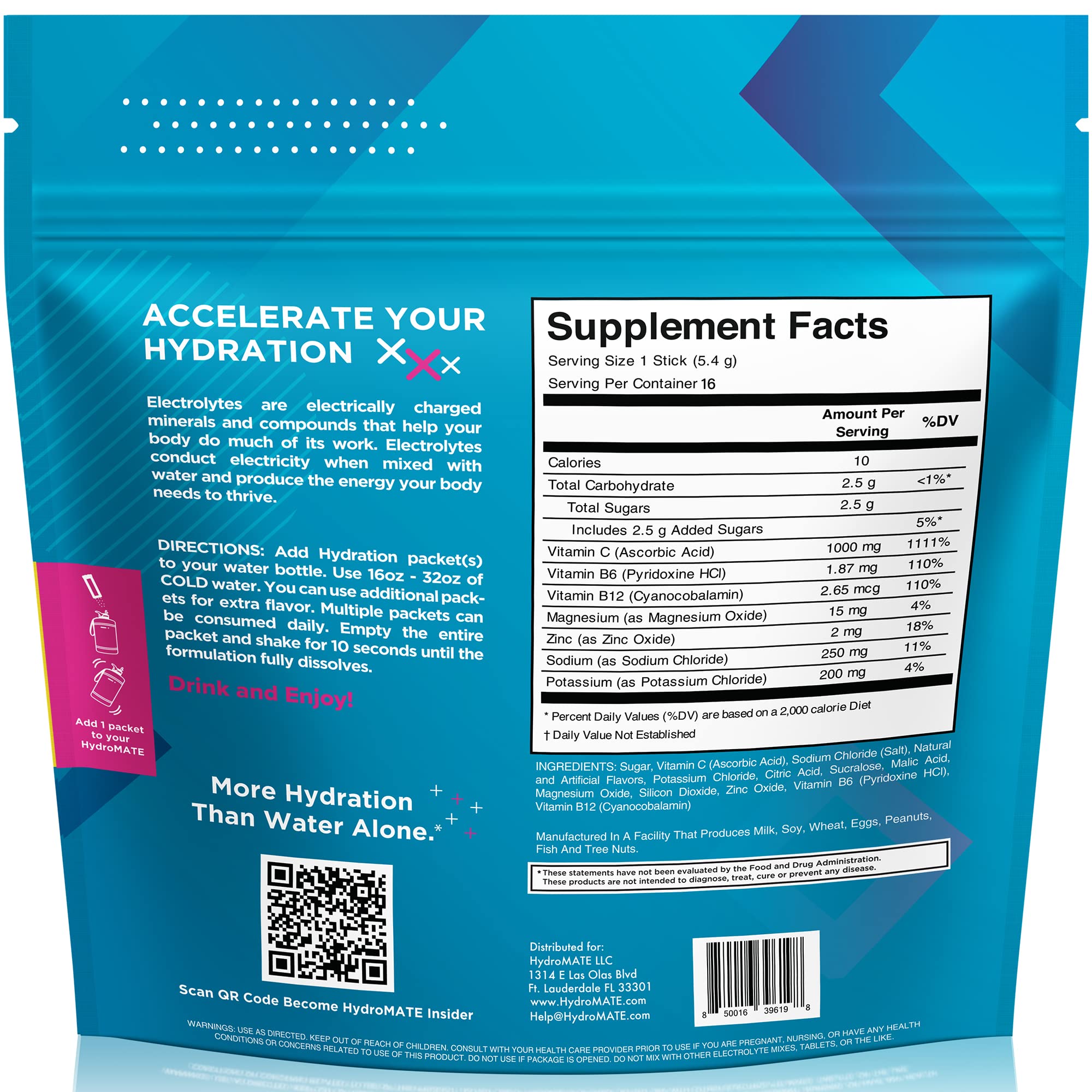 NatureWorks HydroMATE sachets portables, idéal pour voyage et sport