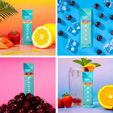 HydroMATE NatureWorks, variété de gouts fruits pour hydratation en déplacement.
