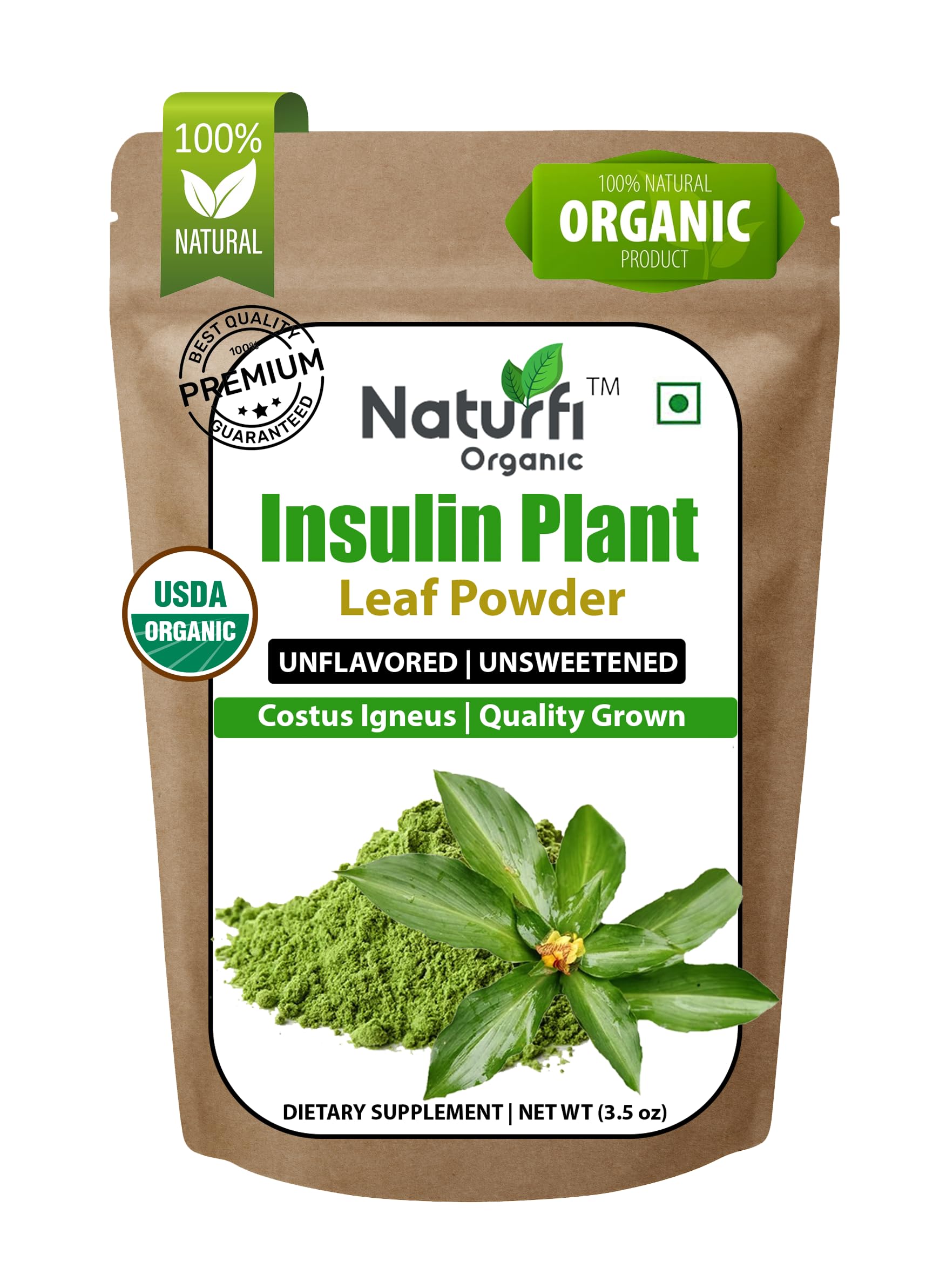 Naturfi Organic Poudre plante insuline visuel, idéale dans un smoothie quotidien