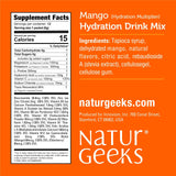 NutraGeeks sachet hydratation quotidienne mangue et sureau, pratique en déplacement.
