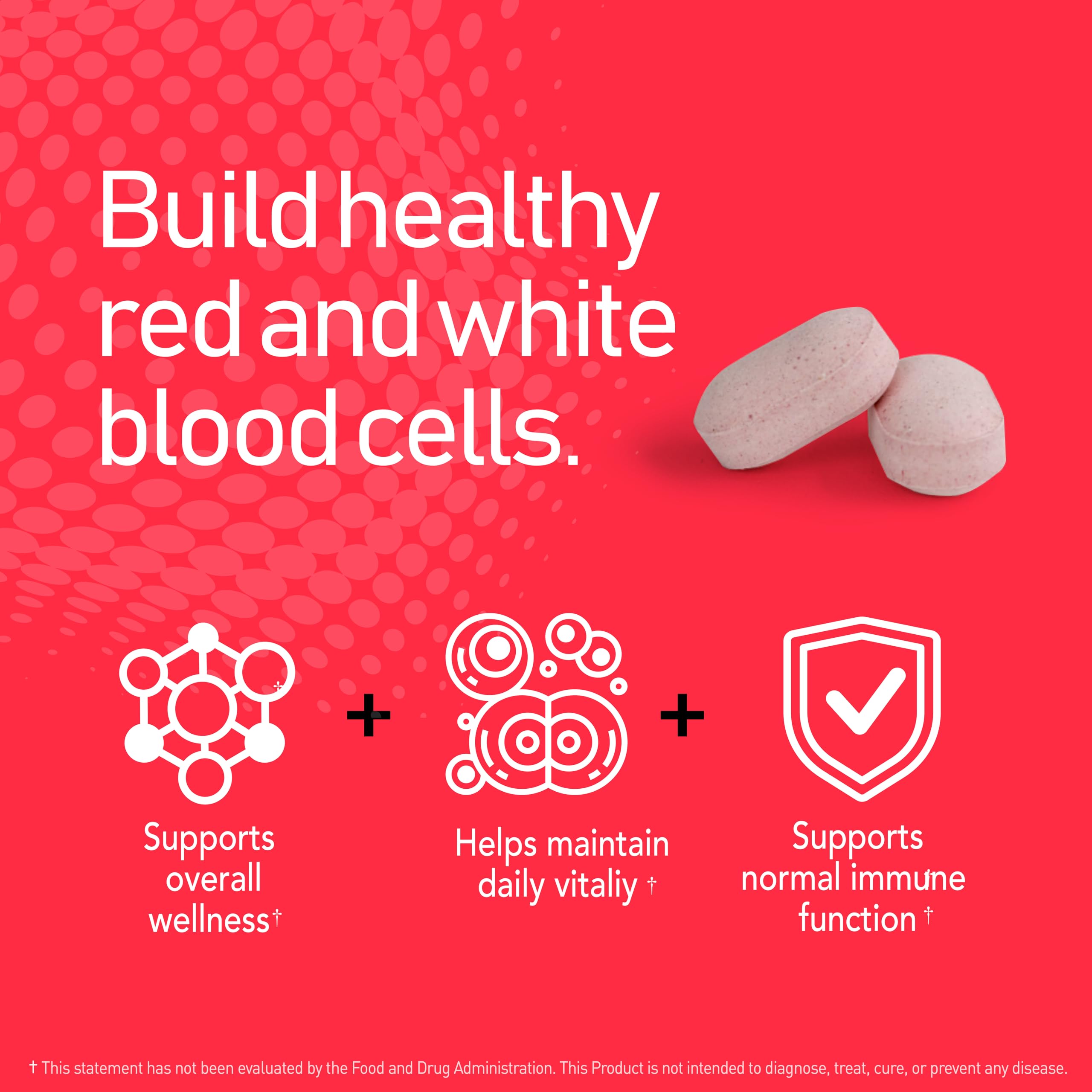NATURION boosteur sanguin - tablettes rouges, dosage simple.