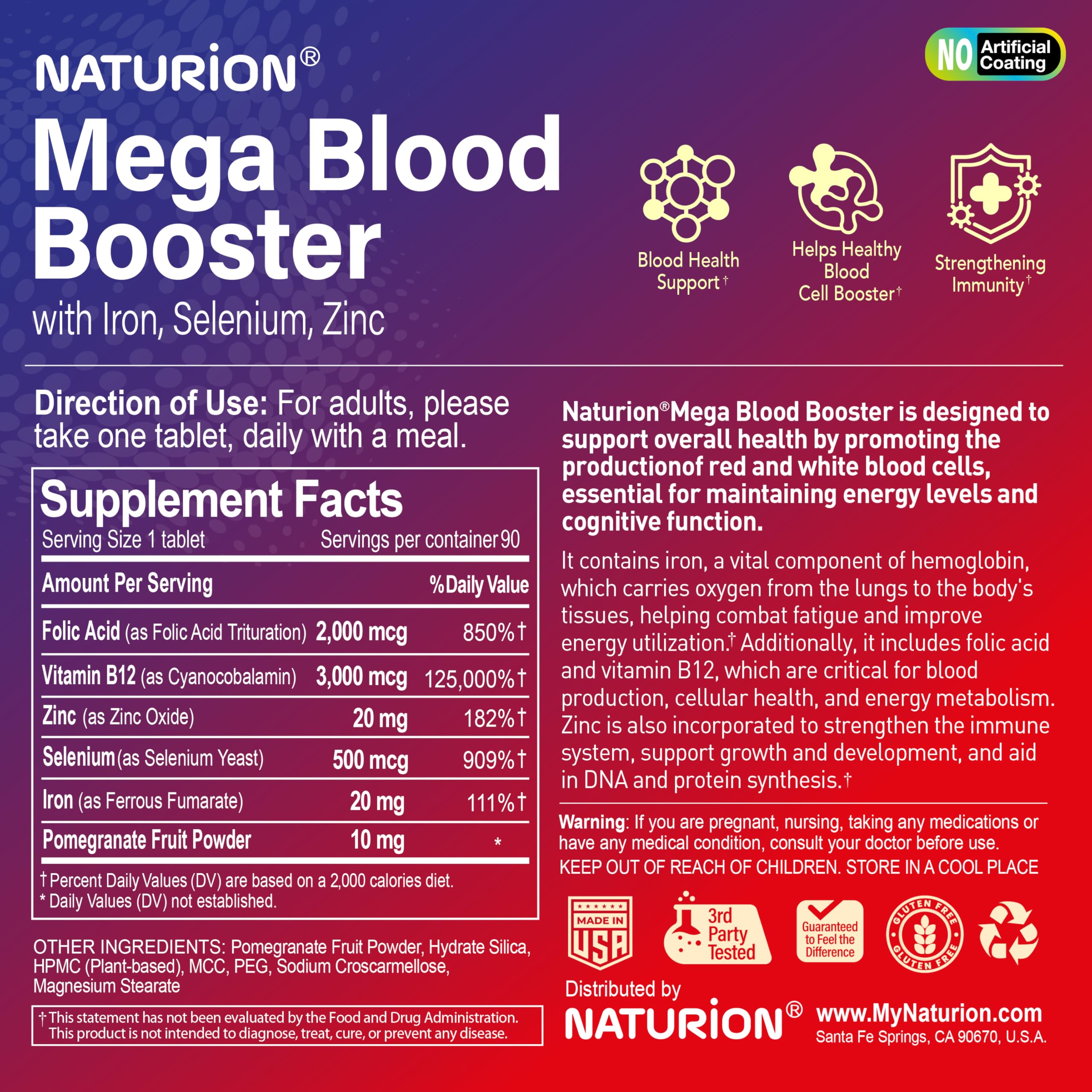 NATURION boosteur sanguin - utilisation quotidienne simple et pratique.