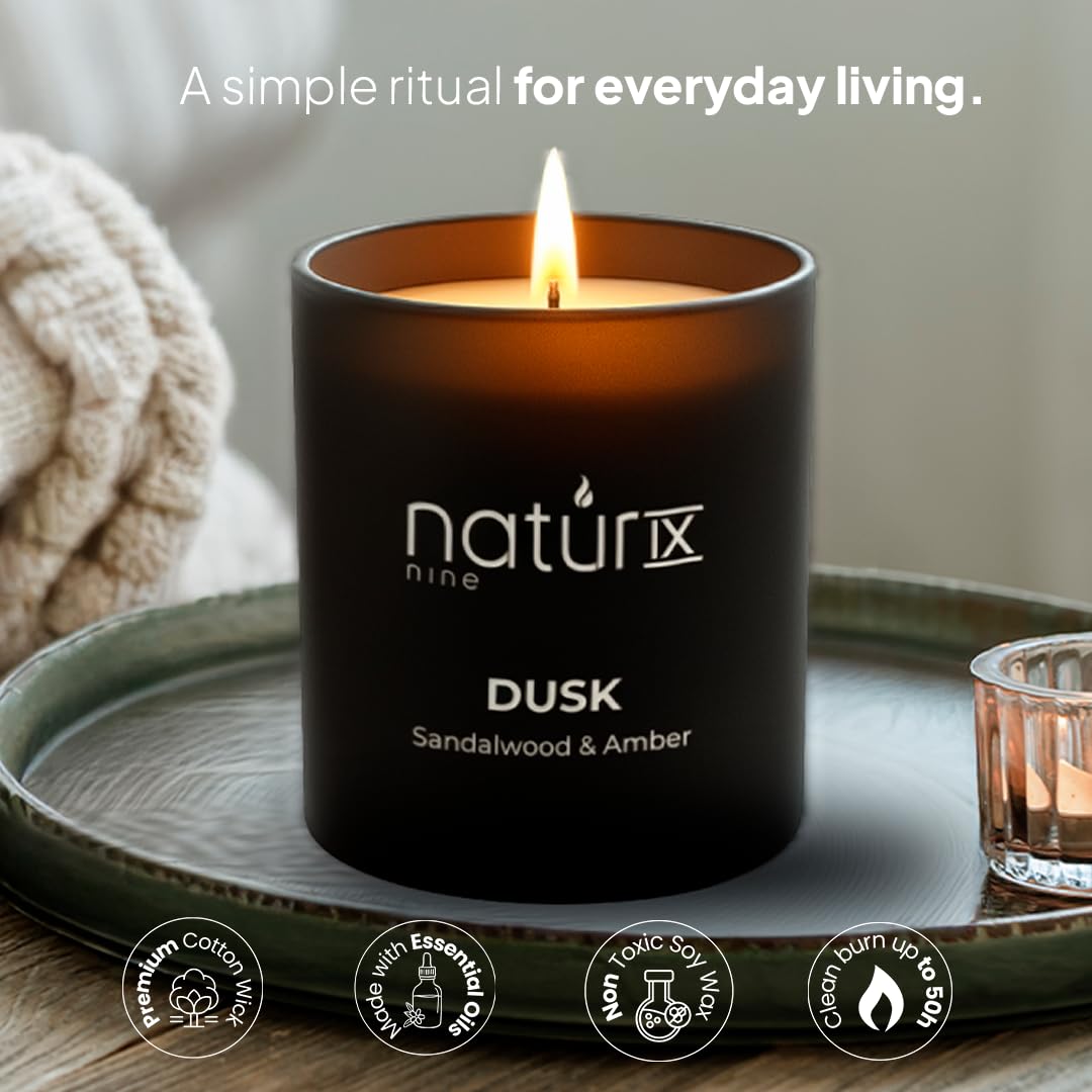 Natur IX Dusk bougie soja naturelle et huiles essentielles.