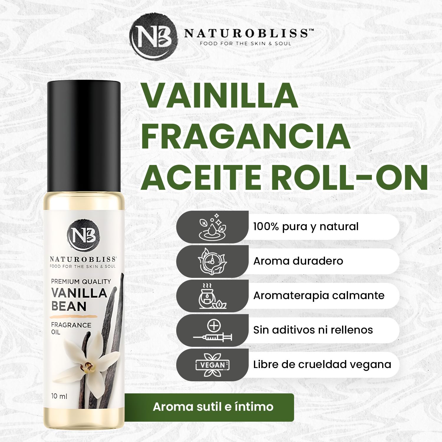 NaturoBliss Vanille roll-on, Flacon pratique pour application ciblée.