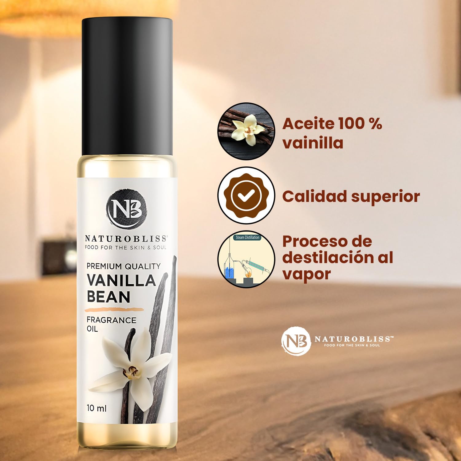 NaturoBliss Vanille notes roll-on, Roll-on portable pour voyages.