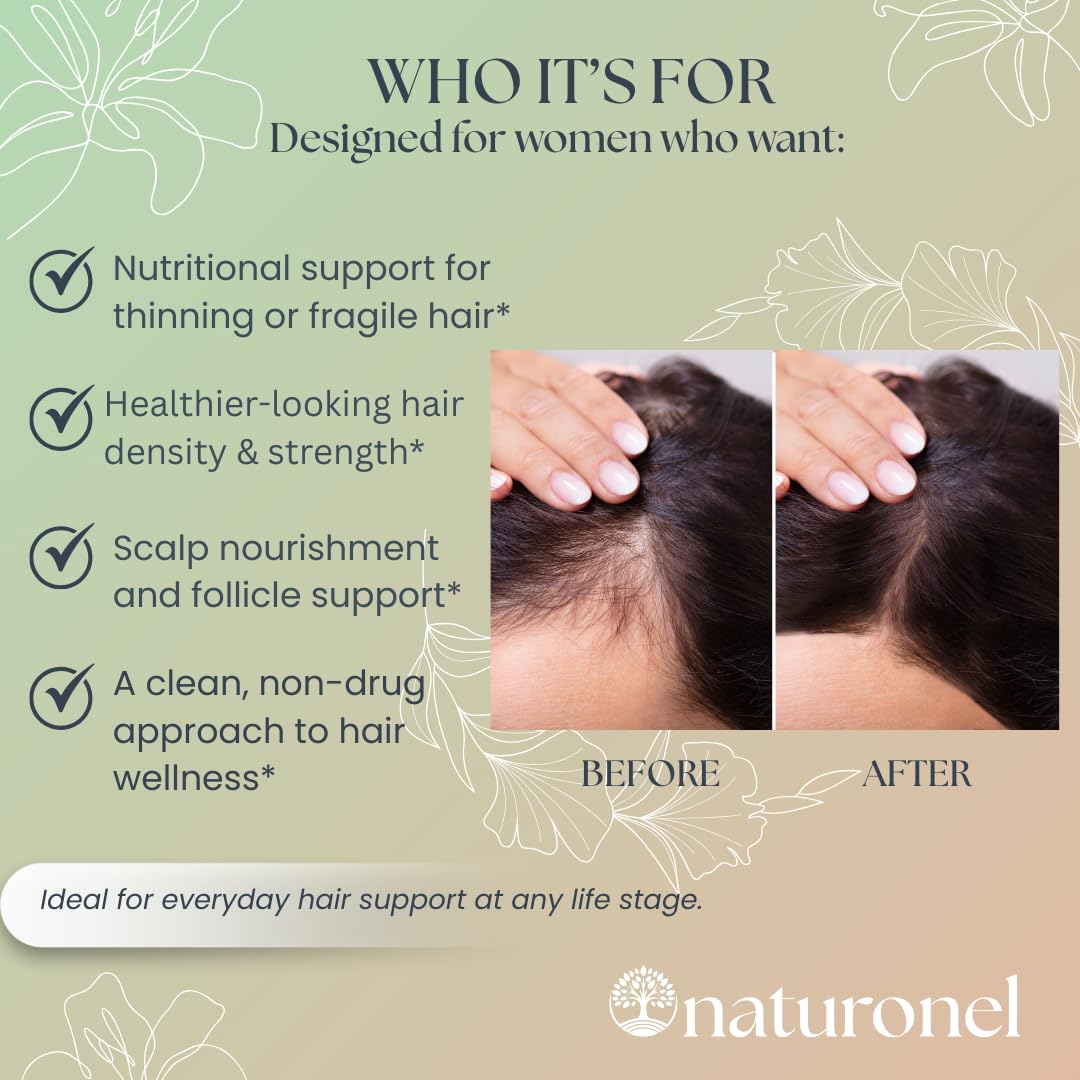 Naturonel Balance – prise quotidienne facile, soutien possible pour des cheveux plus denses.