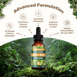 Ingrédients végan et non-OGM, NATURTREU D3 K2 sans additifs.