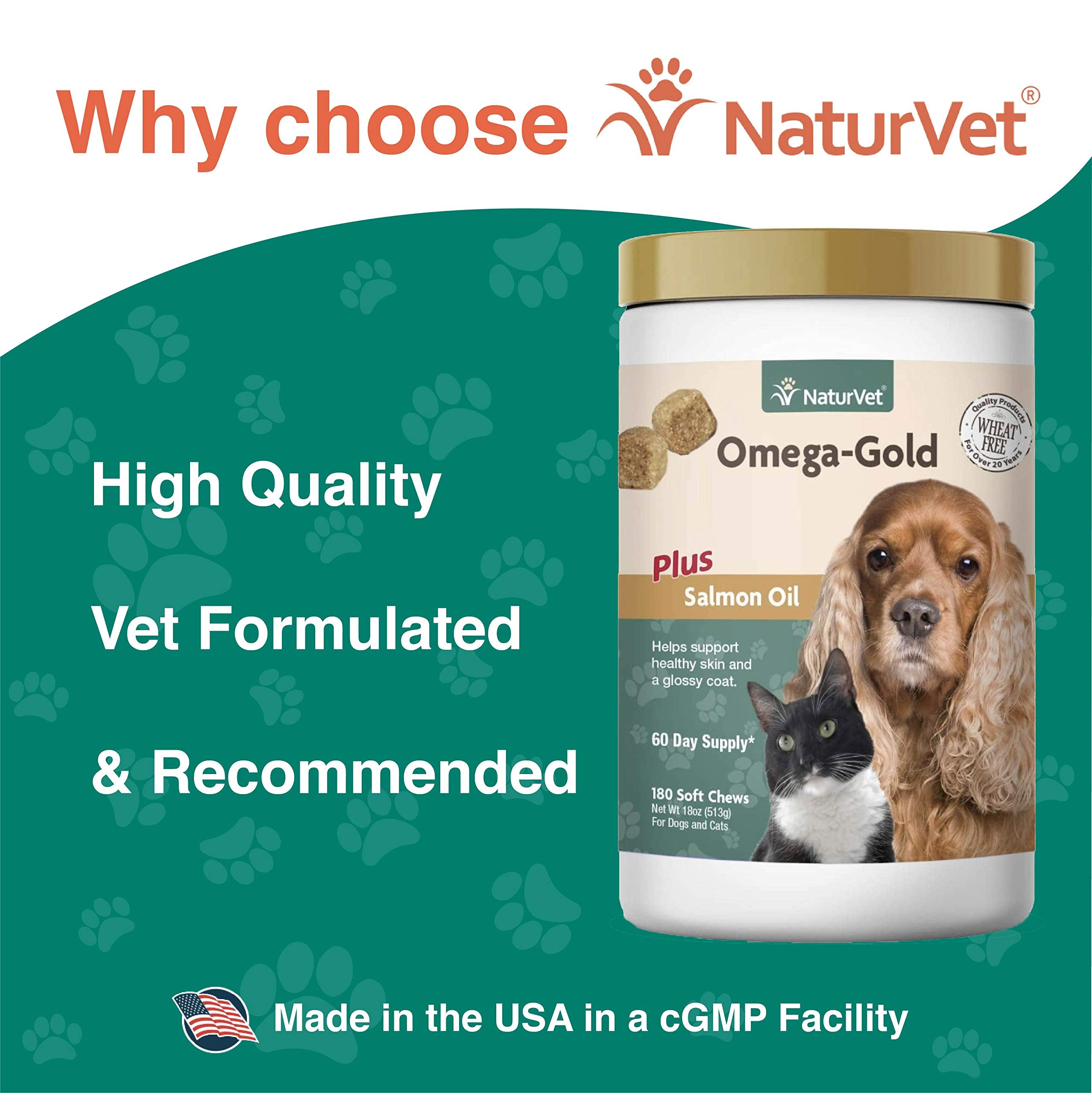 NaturVet Omega-Gold Plus Pelage brillant: poils sains après utilisation.