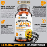 Étiquette Natuspur Vitamine C liposomale 2000 mg sur l'emballage, informations claires.