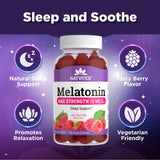 Gommes Natvites mélatonine, arôme fruits rouges, rituel nocturne agréable.