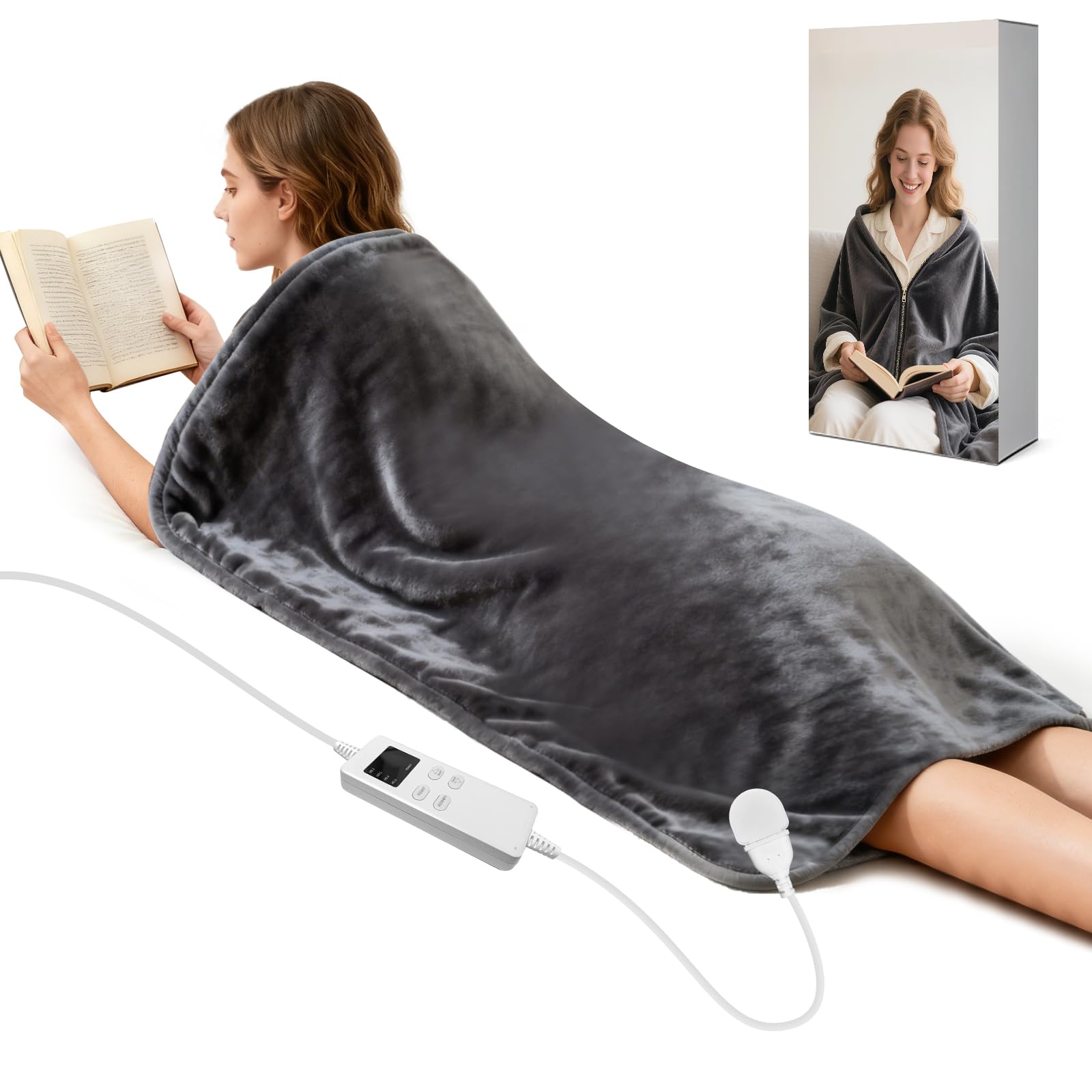 Coussin chauffant NautDuty XXL sur le dos, chaleur enveloppante pour le confort.