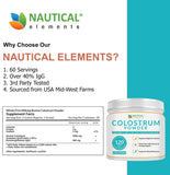Nautical Elements Colostrum Poudre bovin-non-aromatisé: source éthique et pureté