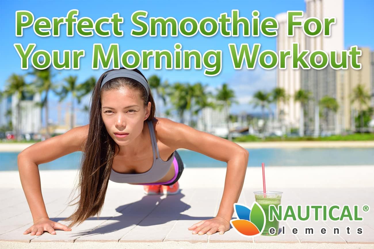 Nautical Elements, melange-poudre-orge-verte: enrichissement nutritif pour smoothies et jus.