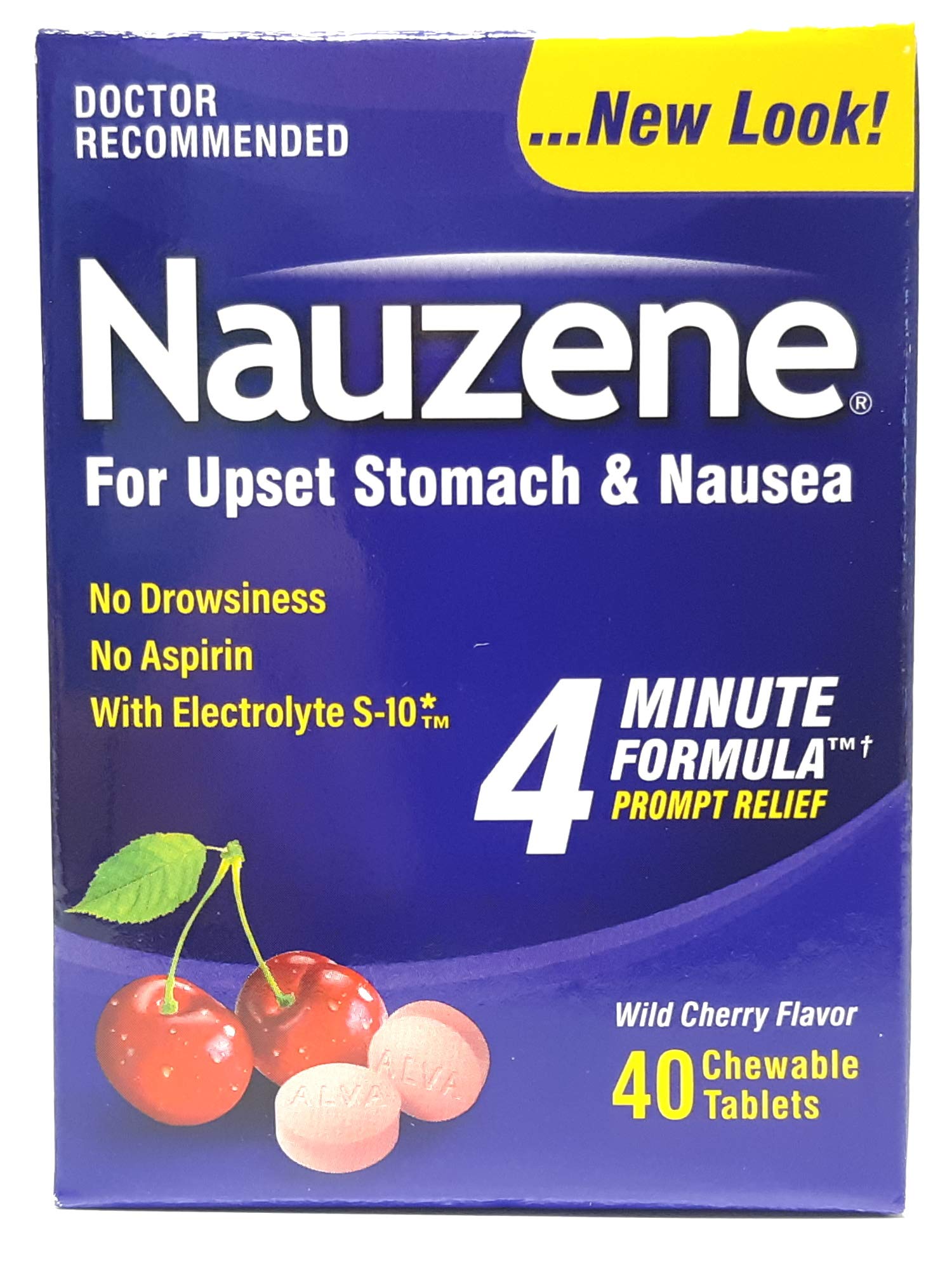 Nauzene, bouteille de comprimés à mâcher prête pour toute la famille.