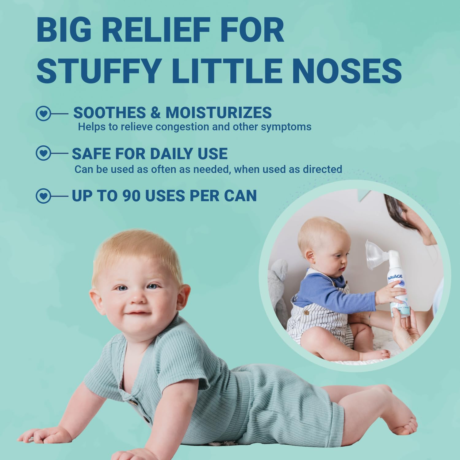 Navage Bebe - masque amovible pour un ajustement confortable pendant l'utilisation
