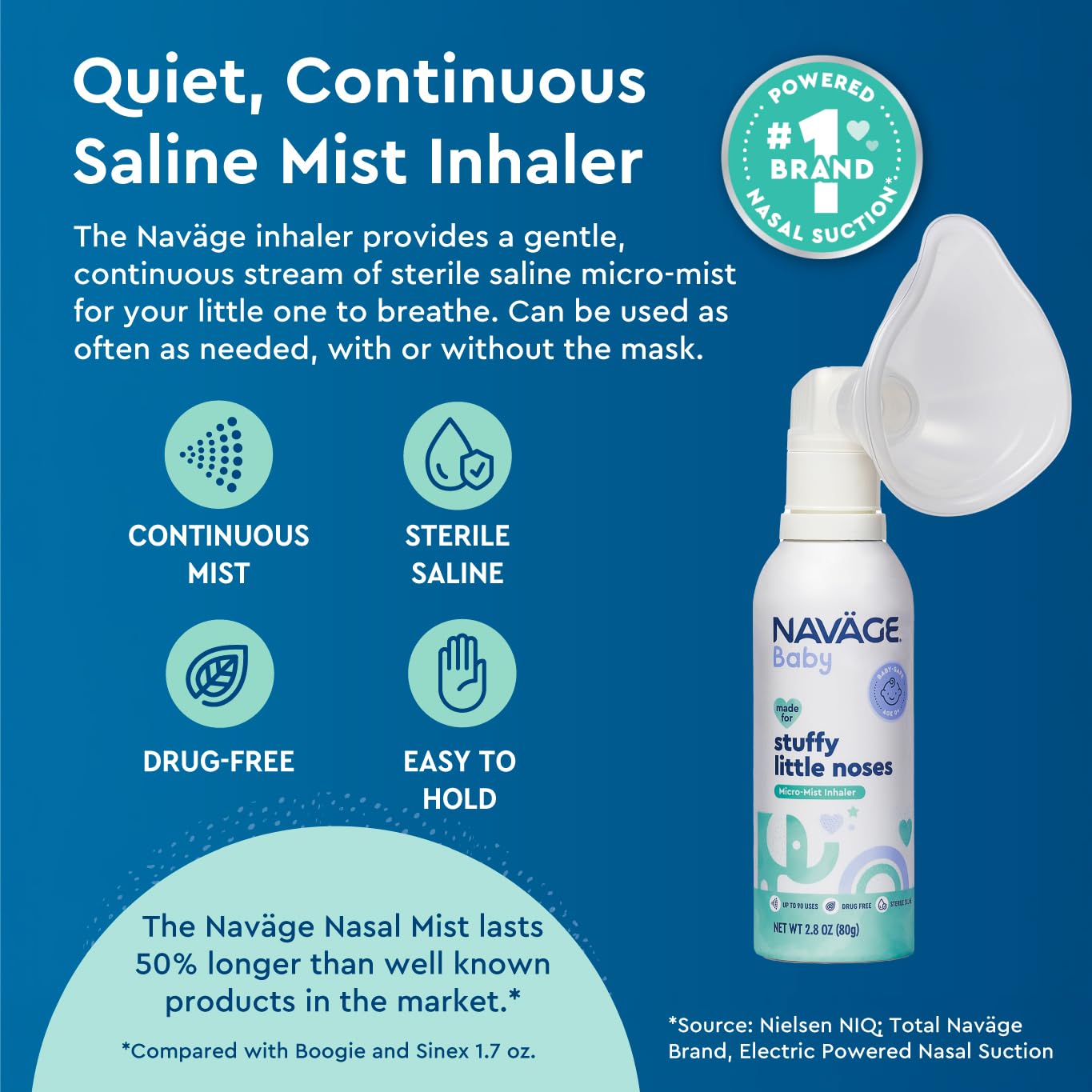 Navage Bebe - spray nasal saline, solution sans médicament