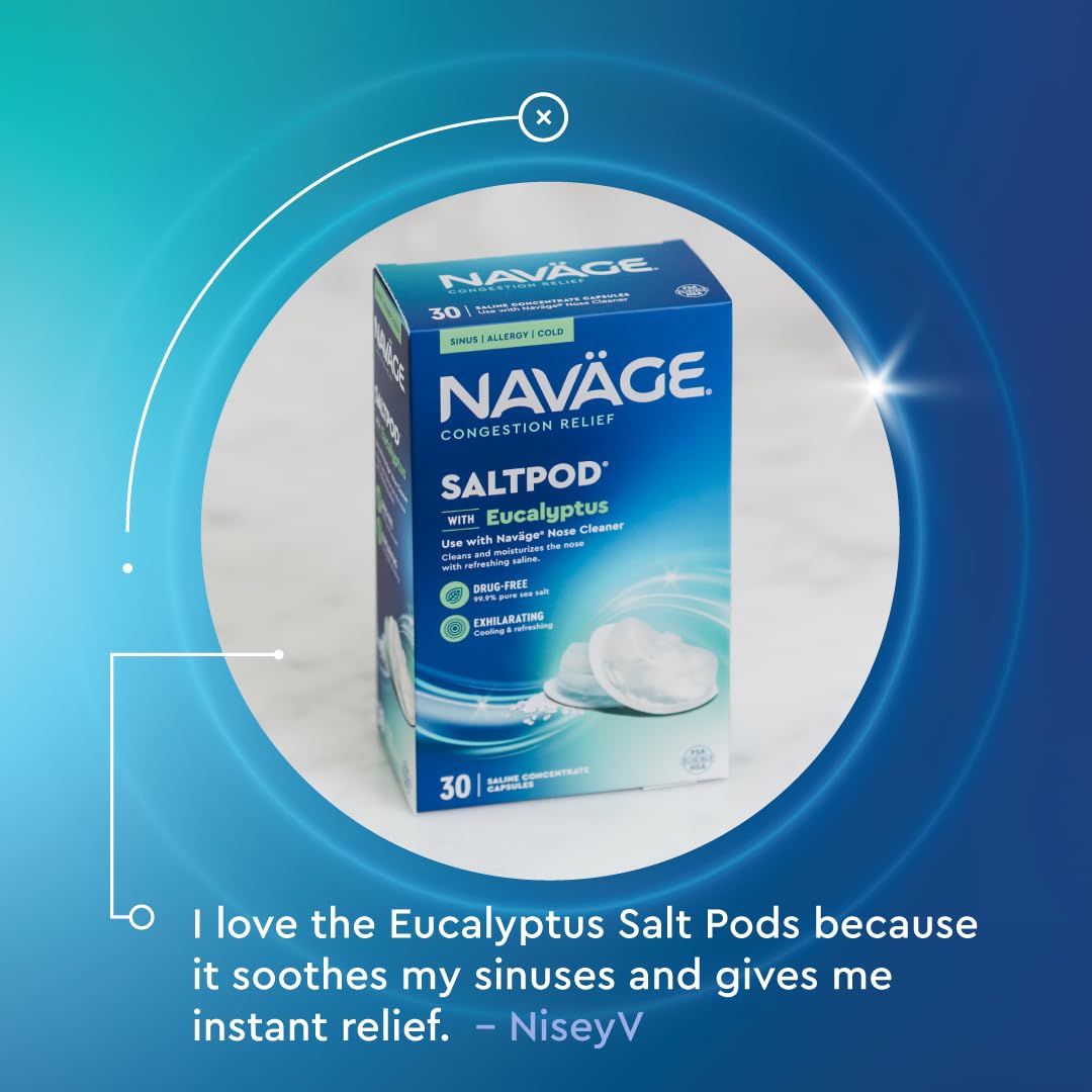 Navage Eucalyptus SaltPod utilisation simple pour soulager une congestion potentielle.