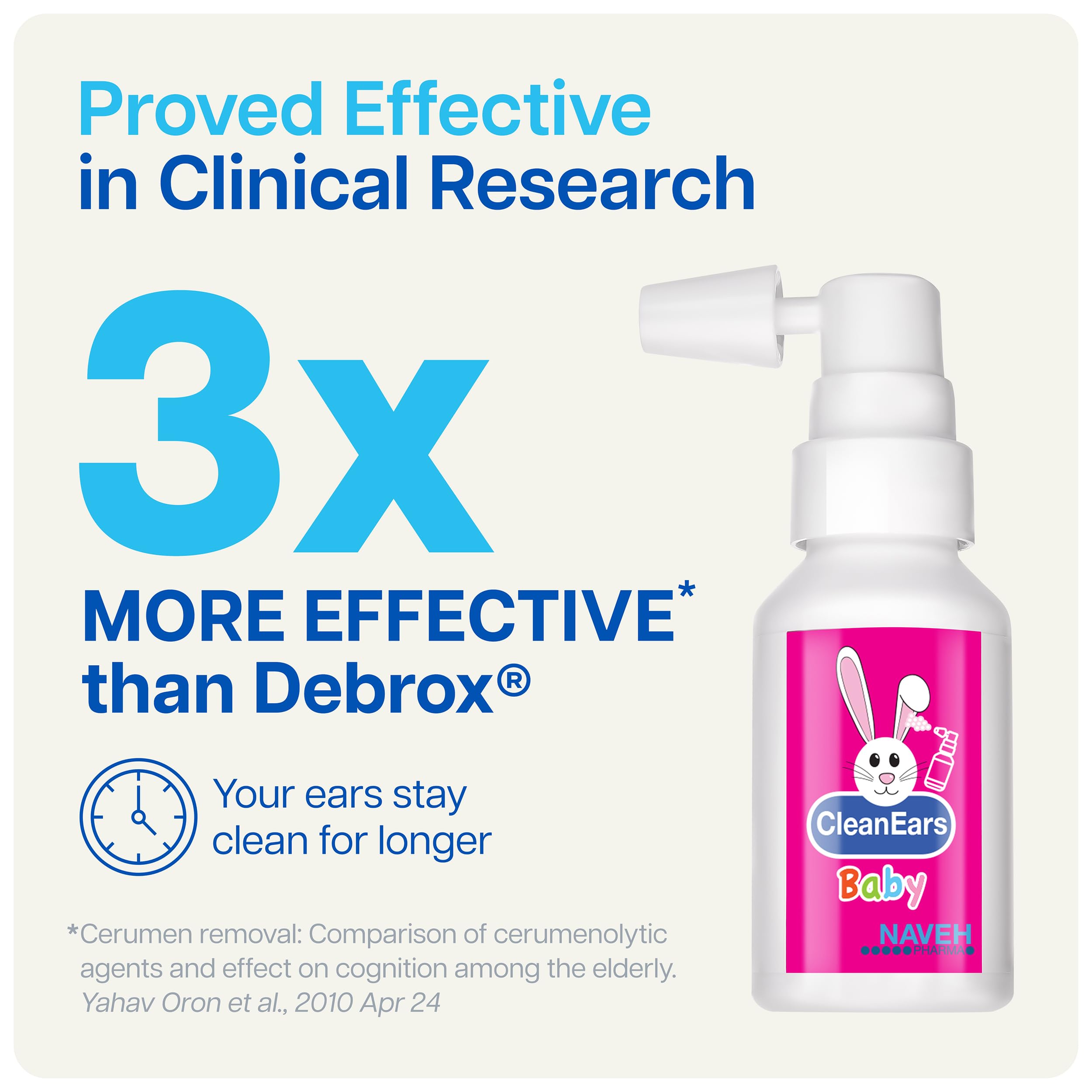 NAVEH PHARMA CleanEars Bébé – démonstration d’application simple pour toute la famille.