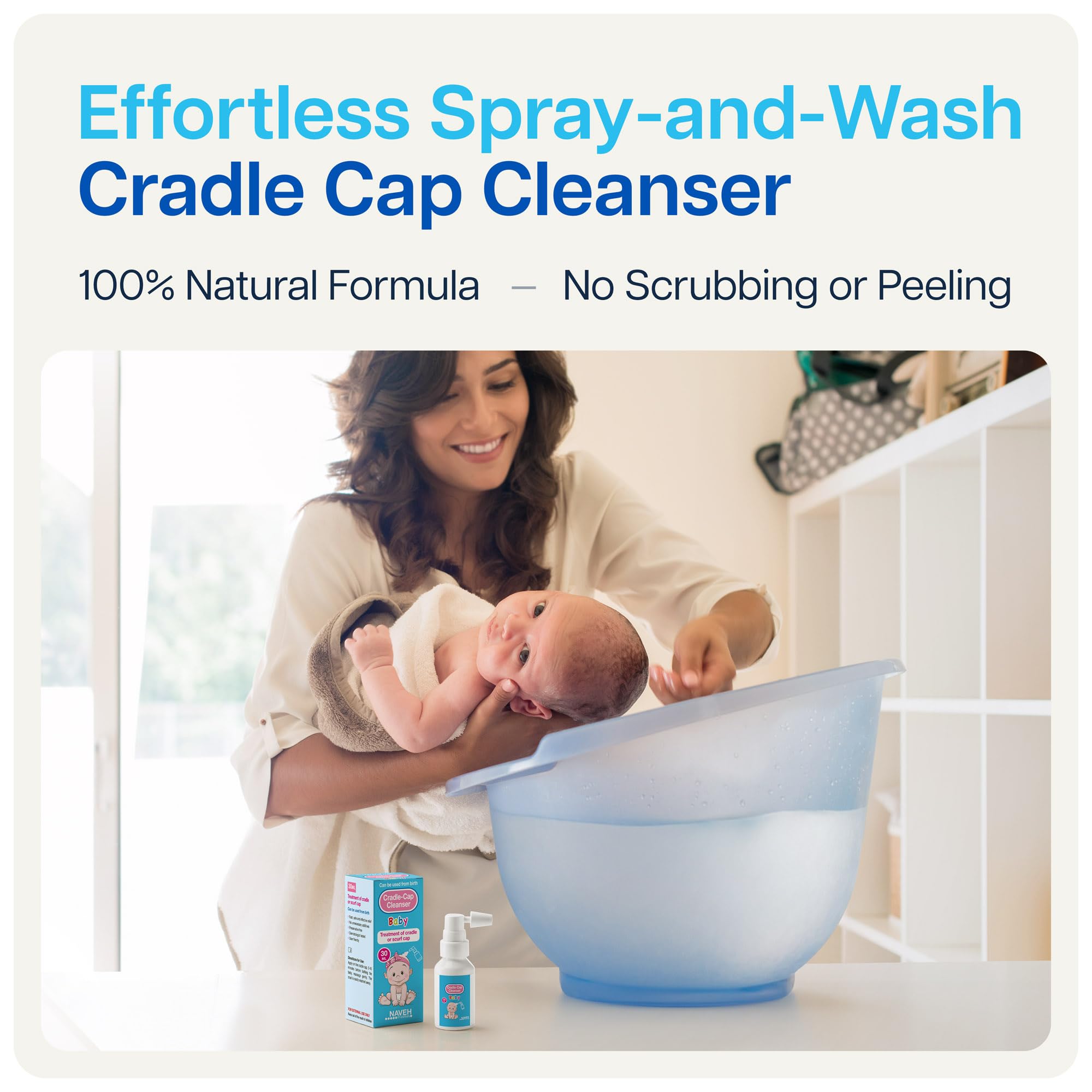 NAVEH PHARMA Cradle Cap Cleanser: application facile sur cuir chevelu bébé