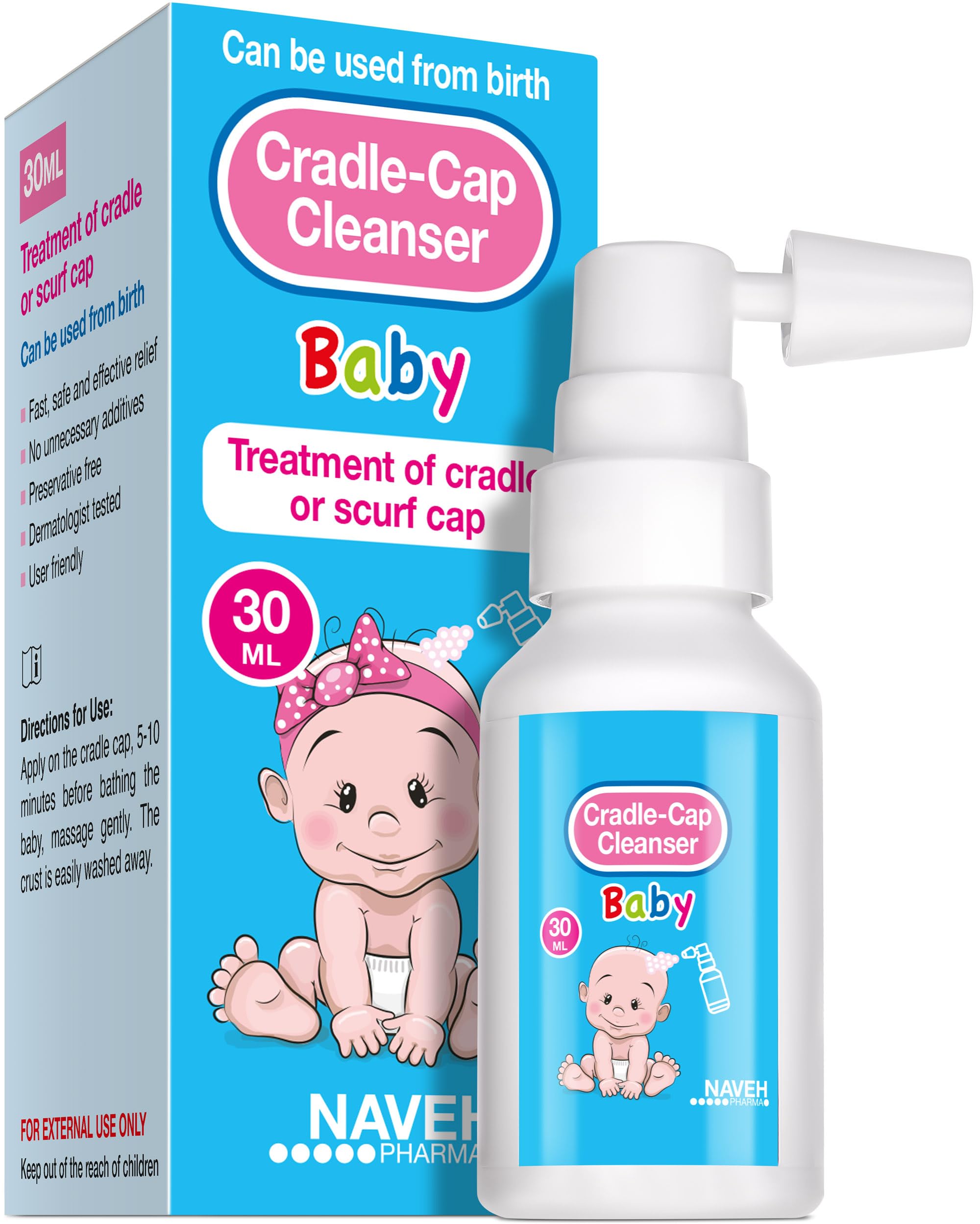 NAVEH PHARMA Cradle Cap Cleanser: spray doux sur cuir chevelu bébé