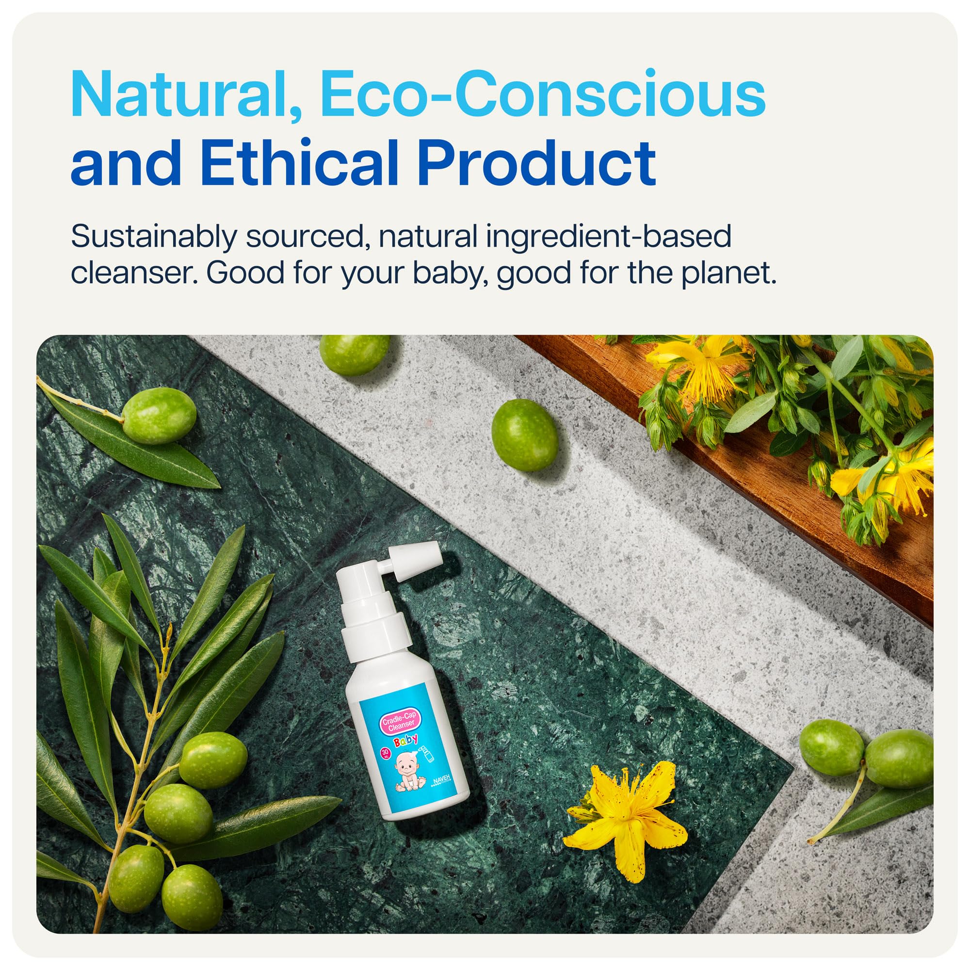 NAVEH PHARMA Cradle Cap Cleanser: emballage écoresponsable et naturel