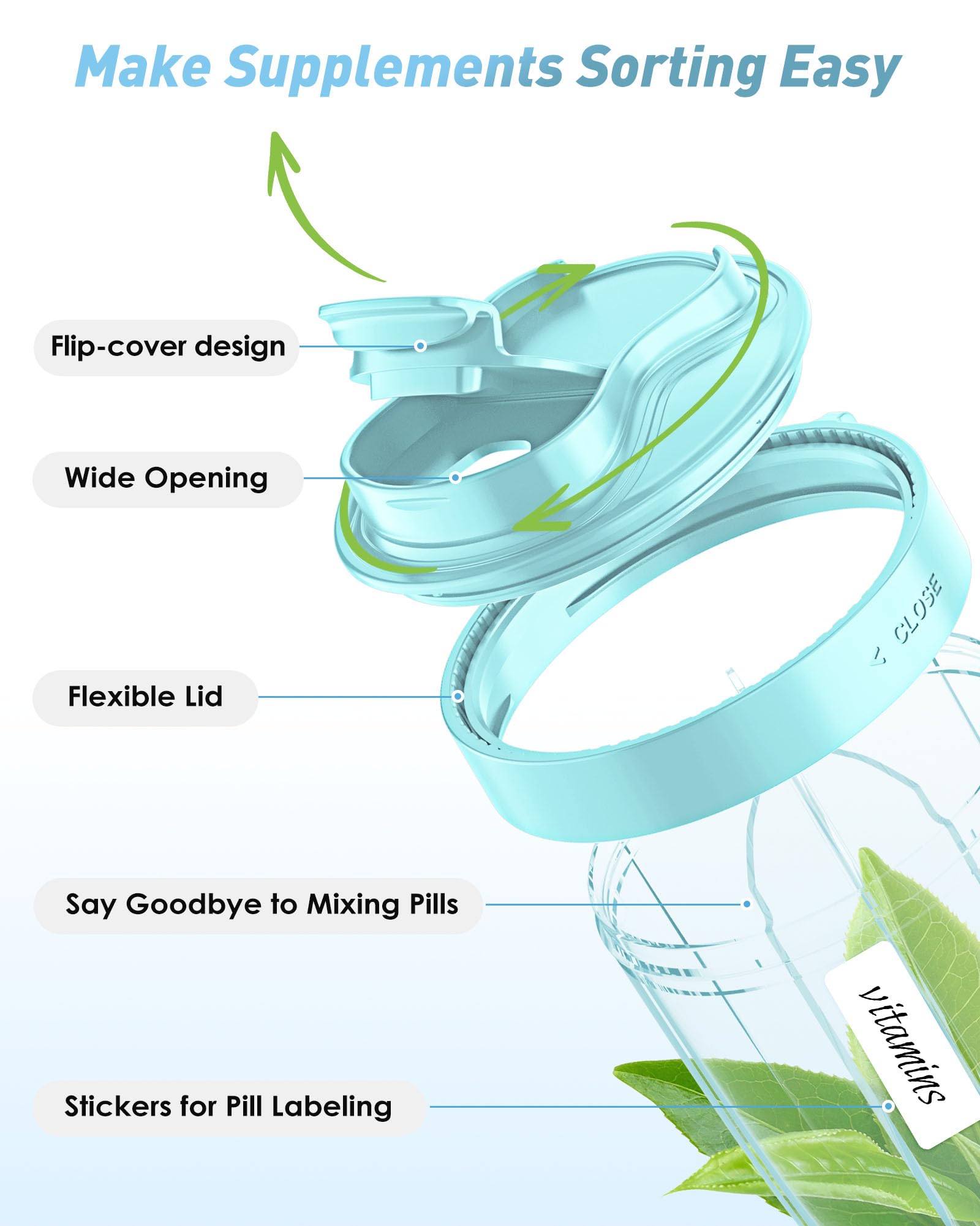 Navikia couvercle rotatif grande ouverture facilitant le remplissage