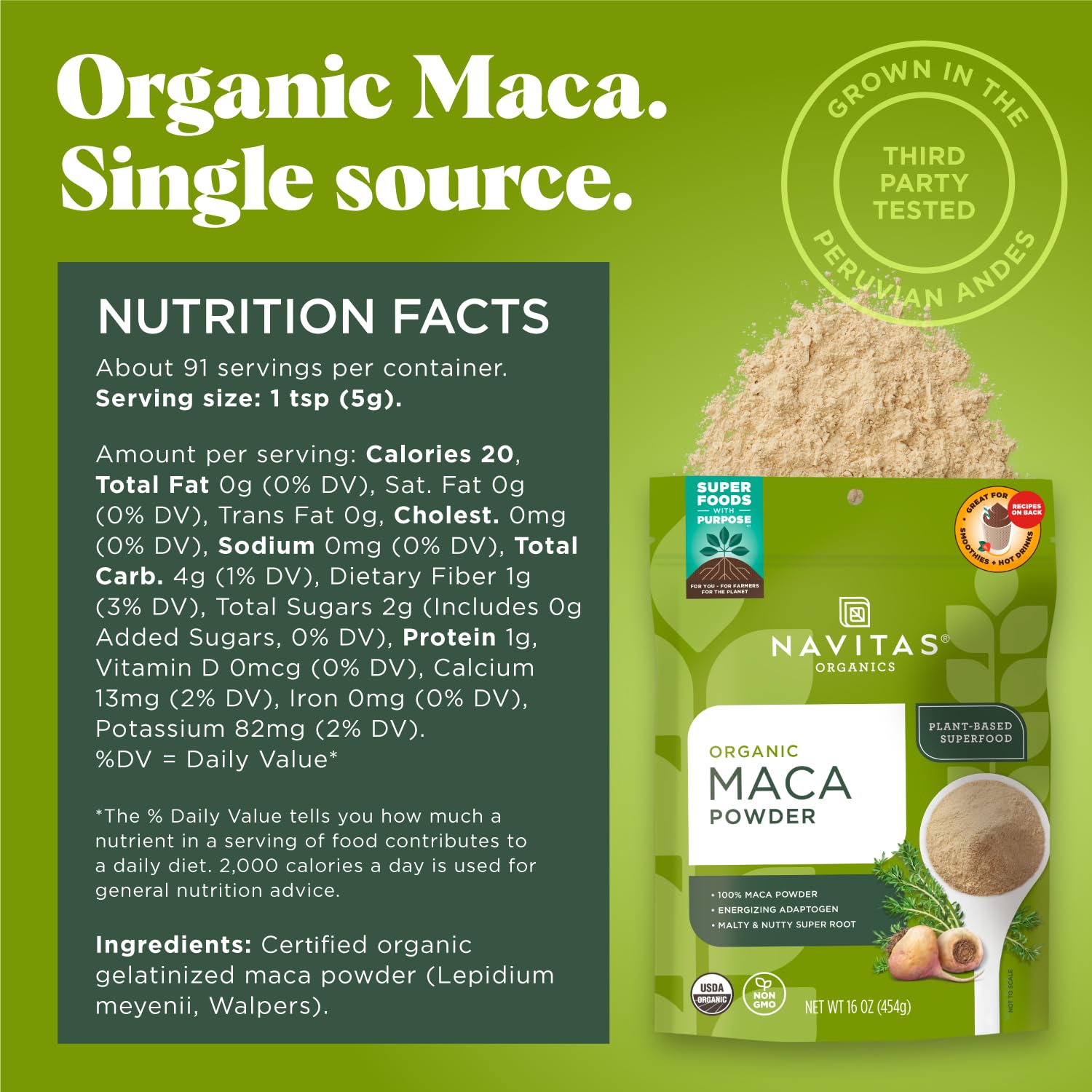 Maca Navitas Organics en latte bien-être, douceur réconfortante.