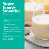 Navitas Organics poudre adaptée aux smoothies sans sucre ajouté.
