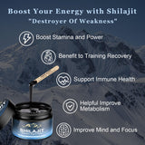 naypiny Shilajit résine: acide fulvique et minéraux favorisant l'équilibre nutritionnel.