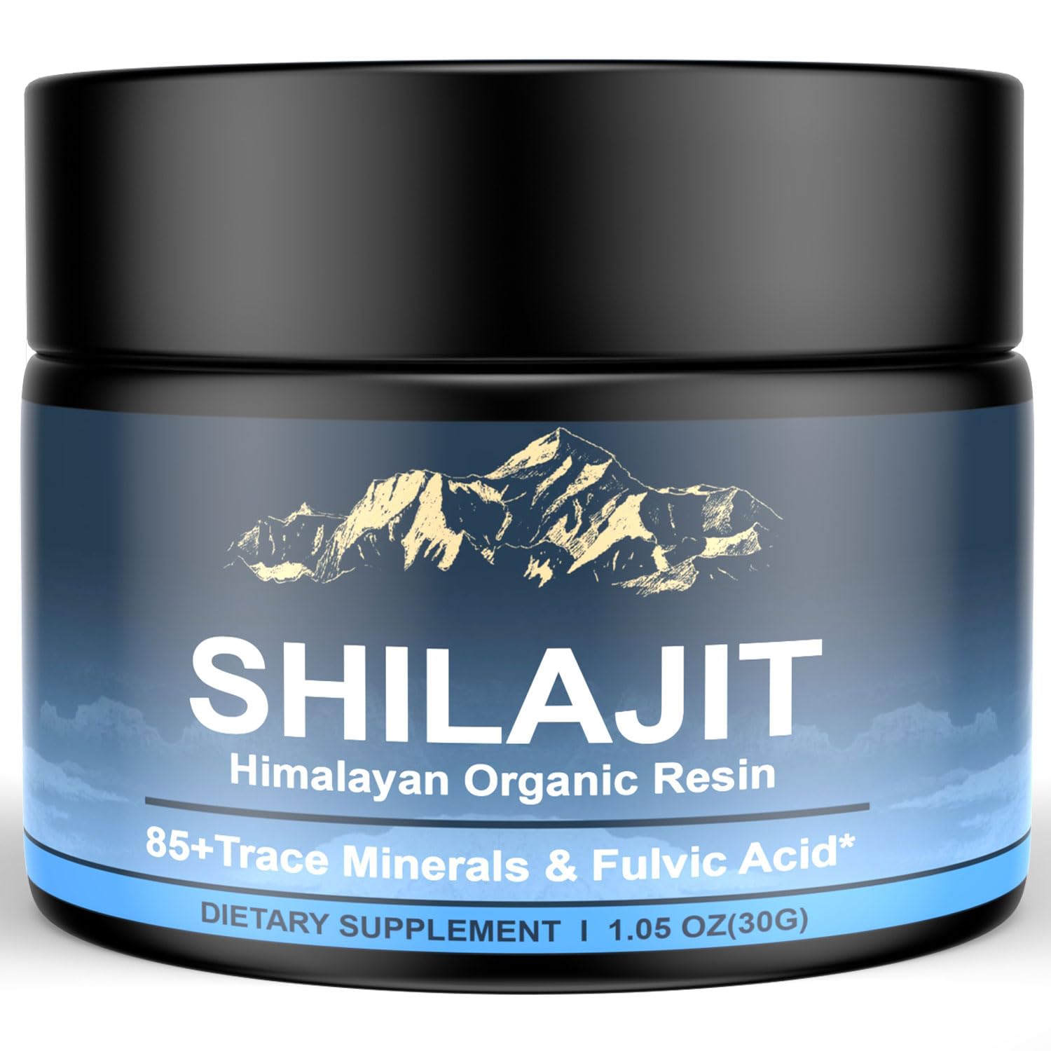 naypiny Shilajit résine dans une bouteille en verre, pureté et vitalité.