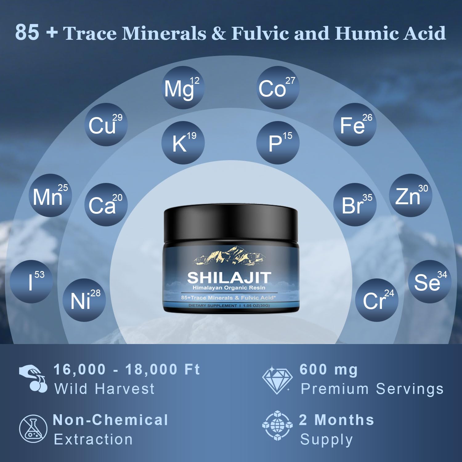 naypiny Shilajit résine: minéraux 85+ et acide fulvique pour absorption.
